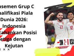 Klasemen Grup C Kualifikasi Piala Dunia 2026: Indonesia Pertahankan Posisi Ketiga dengan Kejutan